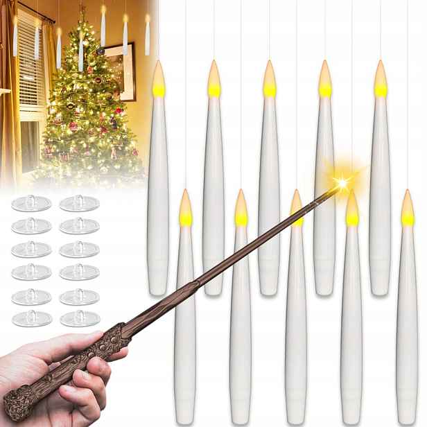 10 Led svíček Kouzelná hůlka s dálkovým ovládáním a vlascem Dekorace na Halloween Svatební Hostina