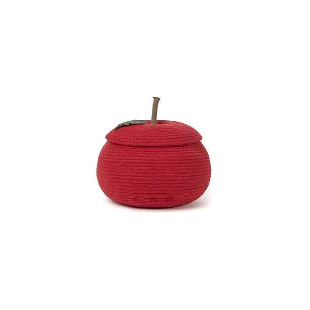 Červený látkový dětský koš na hračky ø 28x20 cm Apple – Lorena Canals
