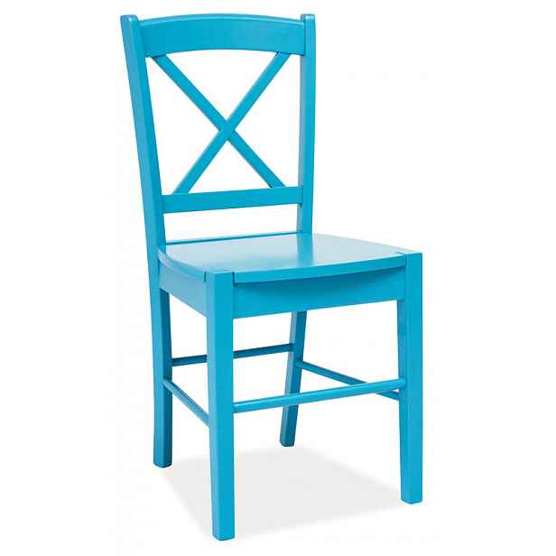 Jídelní dřevěná židle, modrá