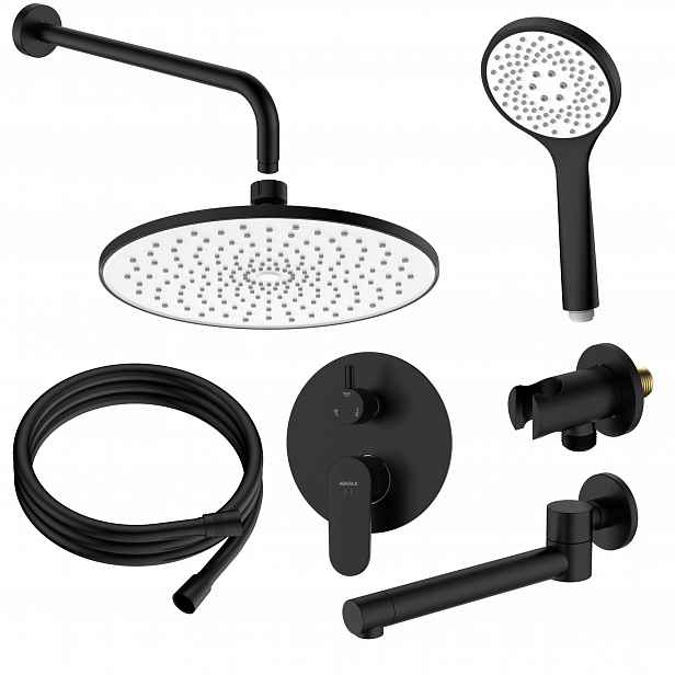 Sprchový set pod omítku, třífunkční dešťová baterie, sprchová hlavice
