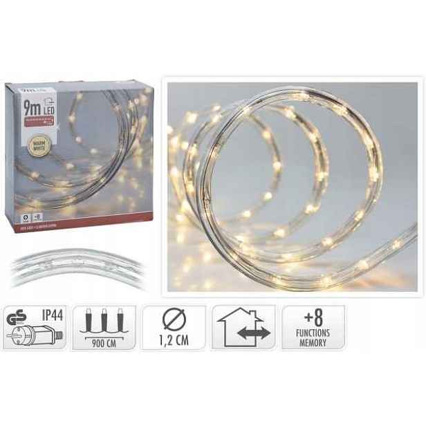 Světelný had 216 Led 9 m, teplý bílý, 8 funkcí