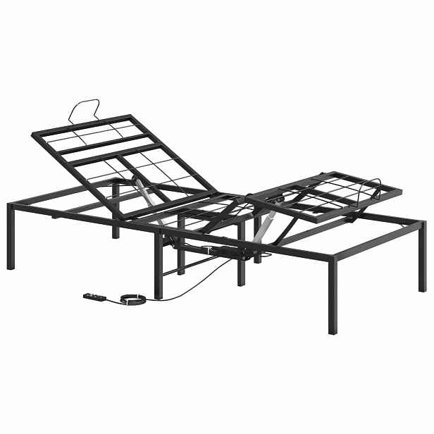 vidaXL Elektrický nastavitelné lůžko Černá 200 x 90 x 33,5 cm Ocel