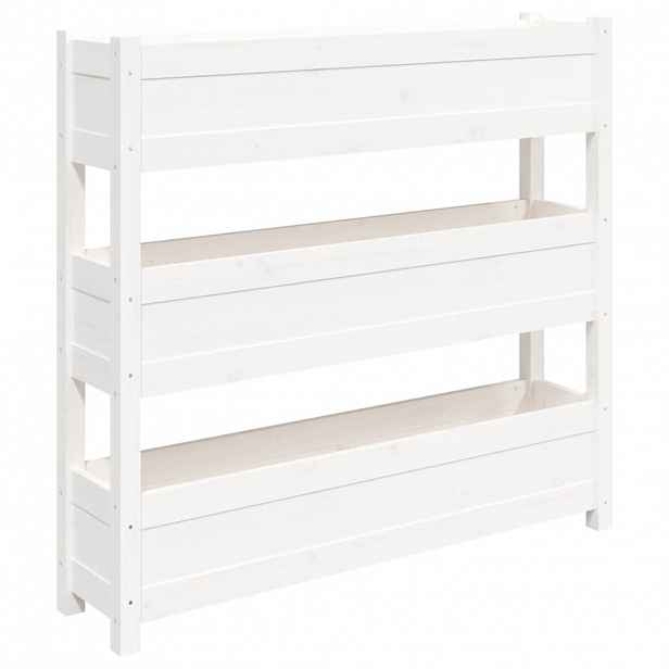 vidaXL Truhlík bílý 112 x 25 x 104,5 cm masivní borové dřevo