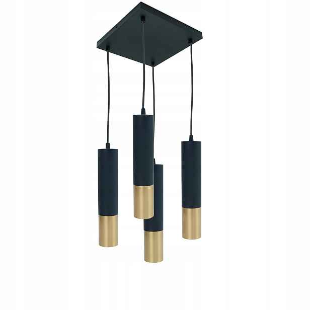 Závěsná lampa 4xGU10 černá-zlatá Circus ID-6029-24 IdeaLED