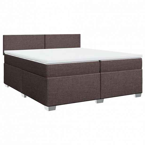 vidaXL Box spring postel s matrací tmavě hnědá 200x200 cm textil
