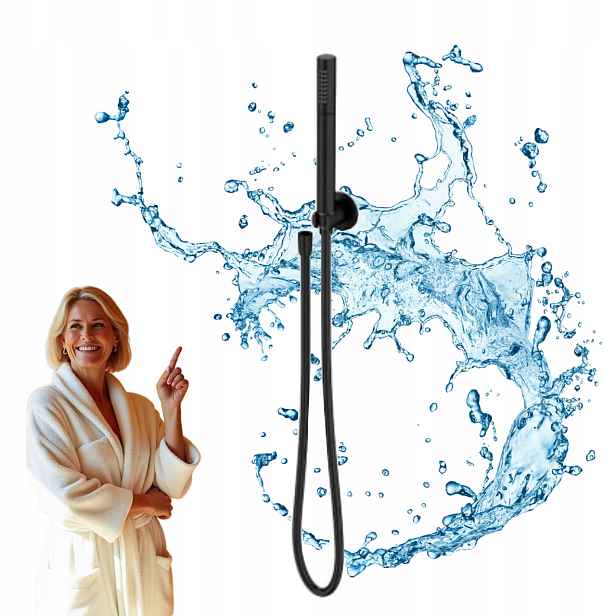 Černá Sprchový Set Inverto Cersanit EasyCLEAN Rain 150 cm Eco