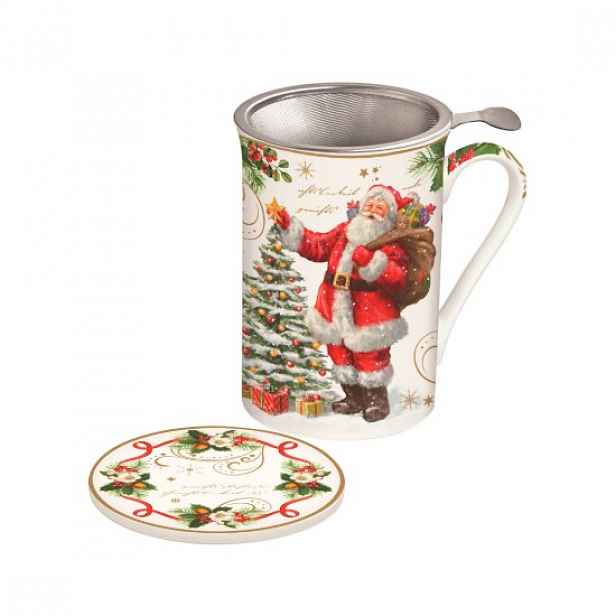 Hrnek s víčkem a infuzérem, 300 ml, "Magic Christmas" - Easy Life