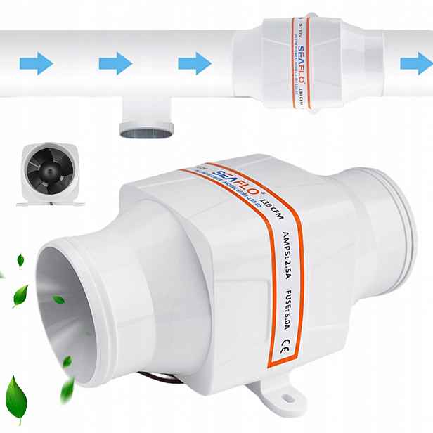 Kanálový ventilátor 80 mm odtahový 220 m3h tichý pro karavan