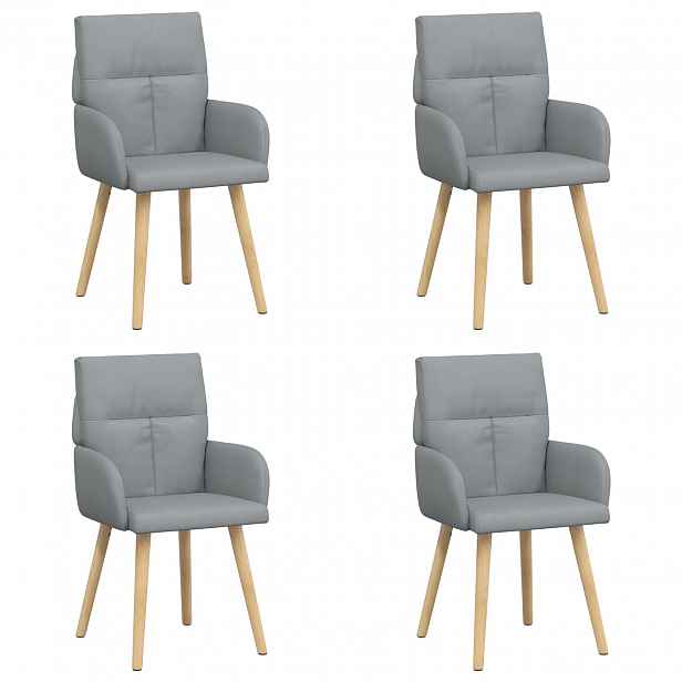 vidaXL Jídelní židle 4 ks Textil Světle šedá 60 x 56 x 93 cm
