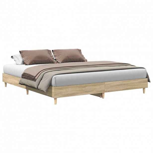 vidaXL Rám postele bez matrace Dub Sonoma 200x200 cm kompozitní dřevo
