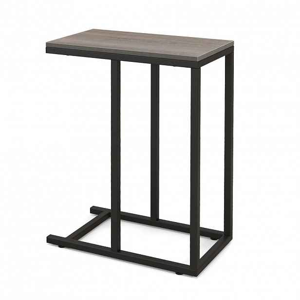 COSTWAY ODKLÁDACÍ STOLEK 64 cm šedý dub
