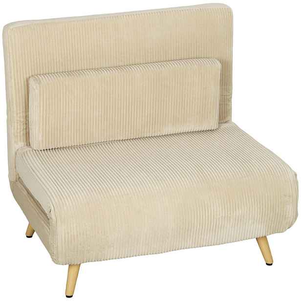 HOMCOM ROZKLÁDACÍ křeslo, polyester, béžová