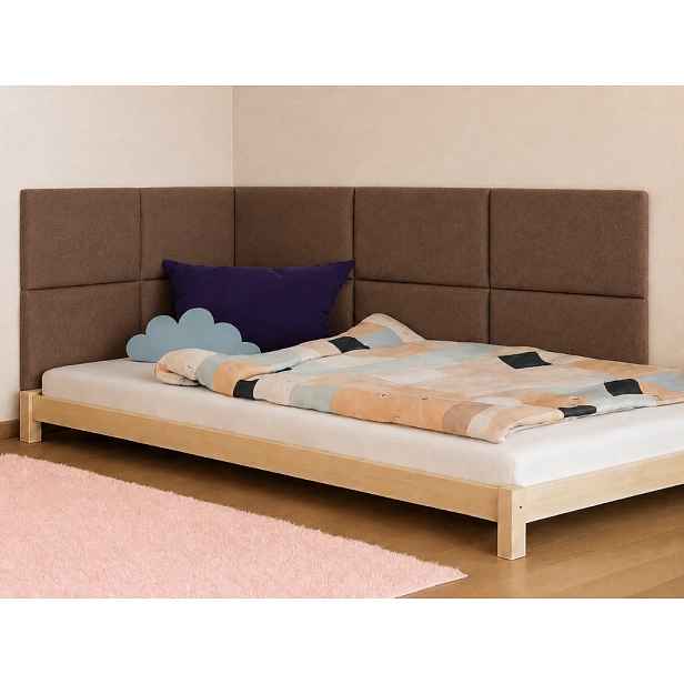 Obdélníkové čalouněné panely na zeď PLYŠ Zvolte barvu: Světle šedá, Zvolte rozměr: 30x40 cm, Uchycení na zeď: Se samolepícím suchým zipem