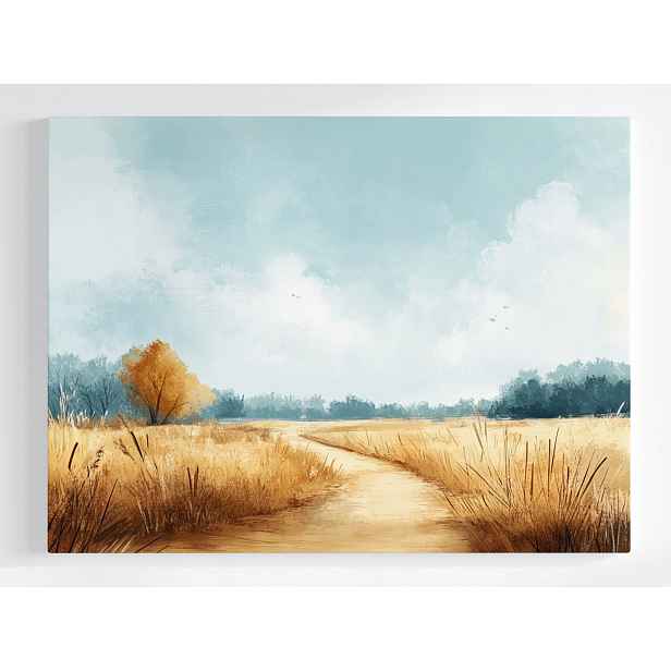 Plakát Krajina Vesnice Pole Cesta Klid 100x75