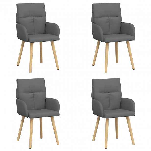 vidaXL Jídelní židle 4 ks Textil Tmavě šedá 60 x 56 x 93 cm