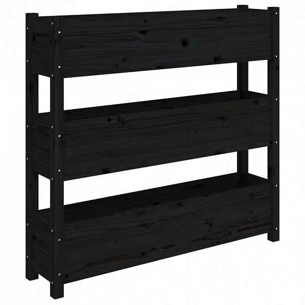 vidaXL Truhlík černý 112 x 25 x 104,5 cm masivní borové dřevo