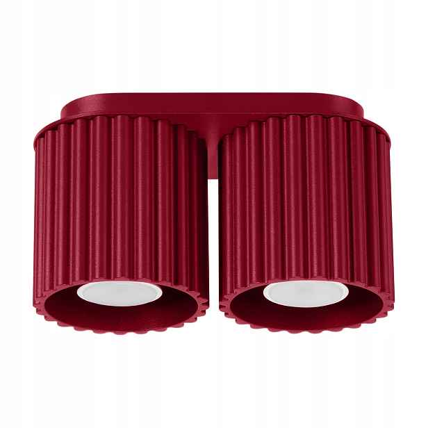 Sollux Stropní Svítidlo oválný Aura burgundský 2xGU10 21 cm rýhovaný