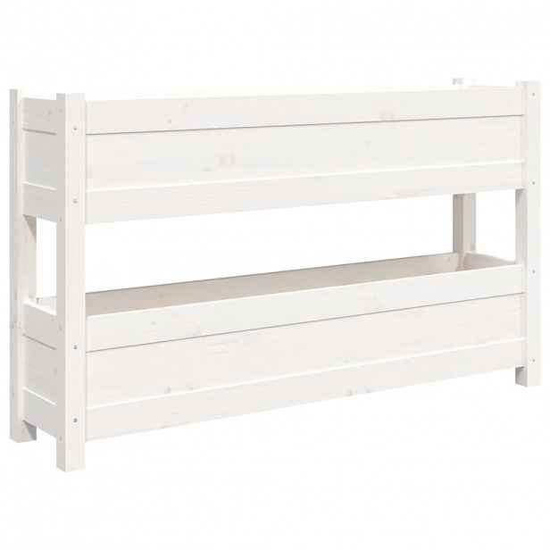 vidaXL Truhlík bílý 112 x 25 x 66 cm masivní borové dřevo