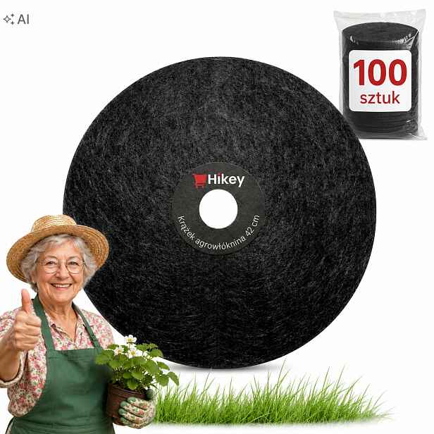 Agrotextilie Kroužek 42 CM Černý Plstěný Pod Stromky Na Plevel 100 Ks