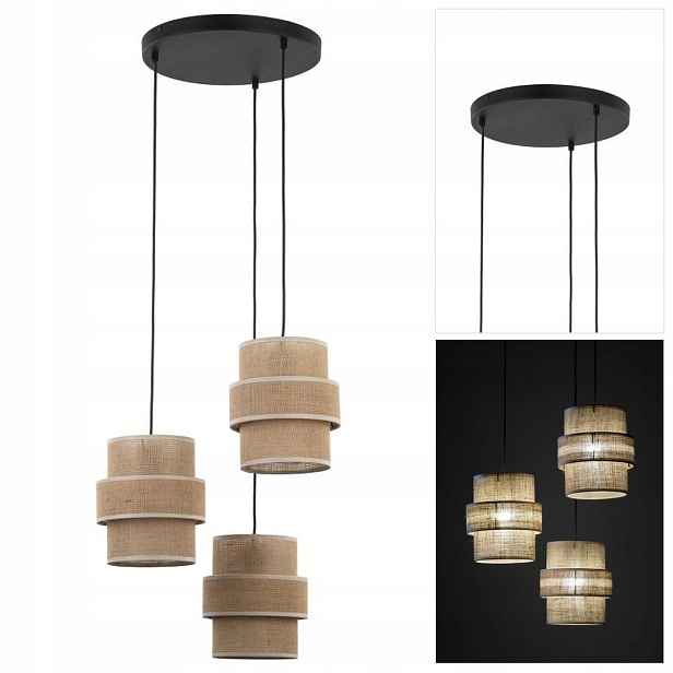 Černá závěsná lampa Calisto, moderní, tři zdroje nad stůl Tk Lighting
