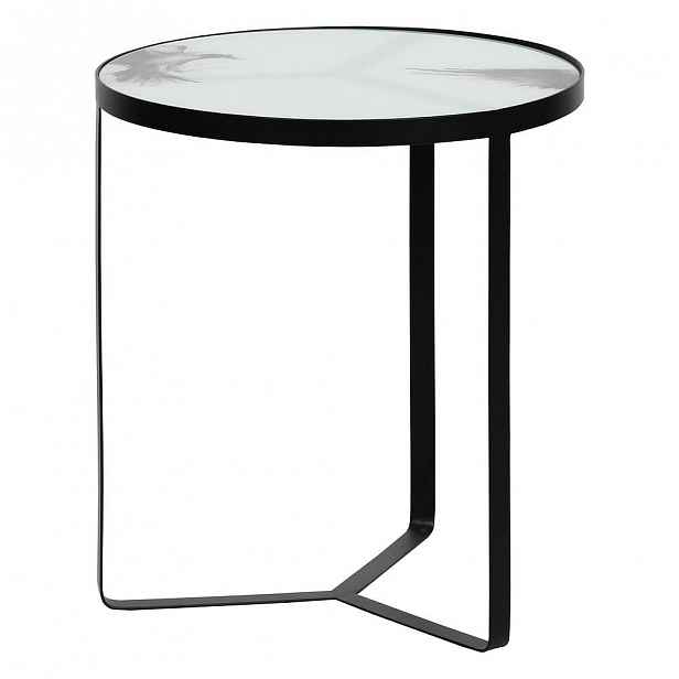 Kovový odkládací stolek se skleněnou deskou BePureHome Fly, ⌀ 45 cm