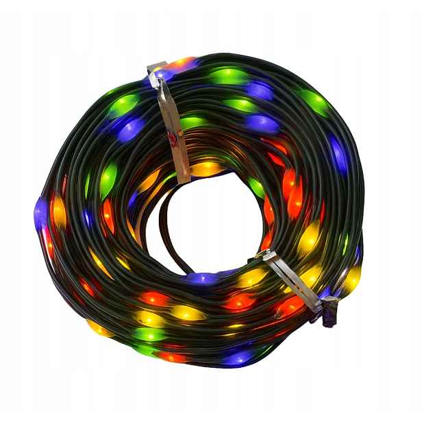 Vánoční Osvětlení Na Stromeček Vícebarevné MIX 200 Led Velká Dioda Zelený Kabel