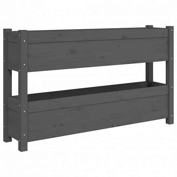 vidaXL Truhlík šedý 112 x 25 x 66 cm masivní borové dřevo