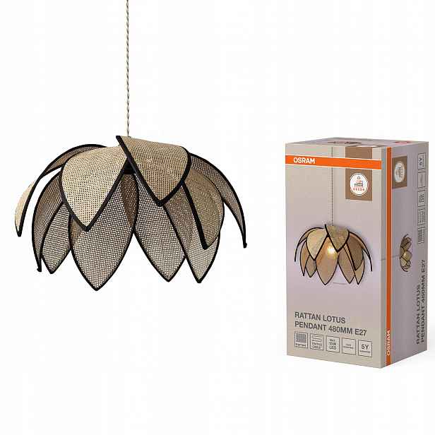 Závěsné Stropní Svítidlo Dekorativní E27 Béžová Decor Rattan Lotus Osram