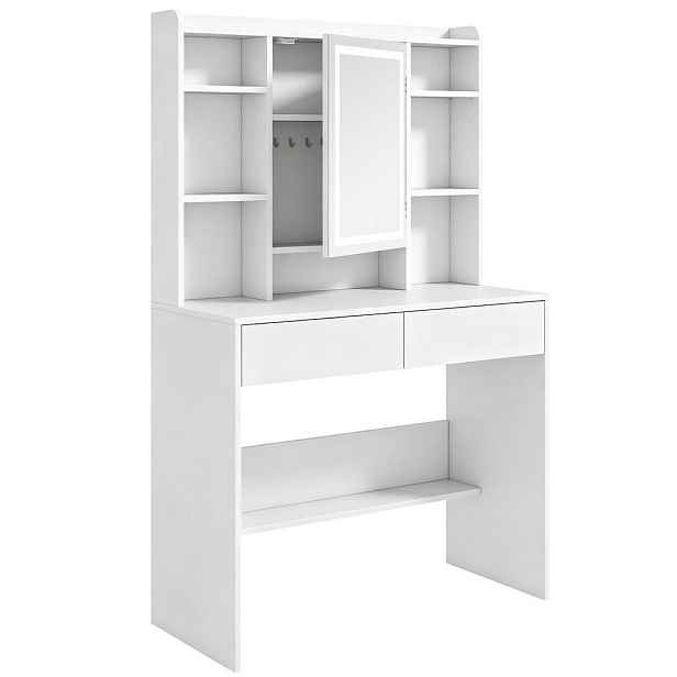HOMCOM TOALETNÍ stolek MDF bílý