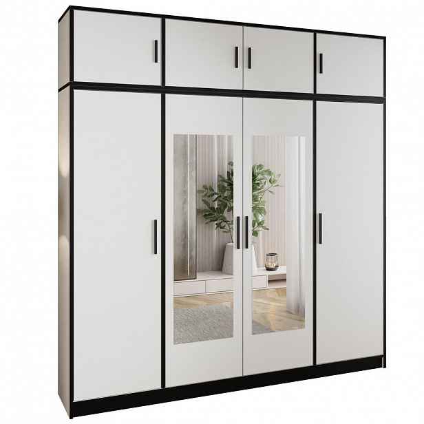Kier Furniture ŠATNÍ SKŘÍŇ ROJ s nástavbou 4D Bílá