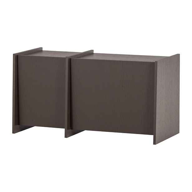 Tmavě hnědý TV stolek v dekoru jasanu 102x53x44 cm Brock – WOOOD