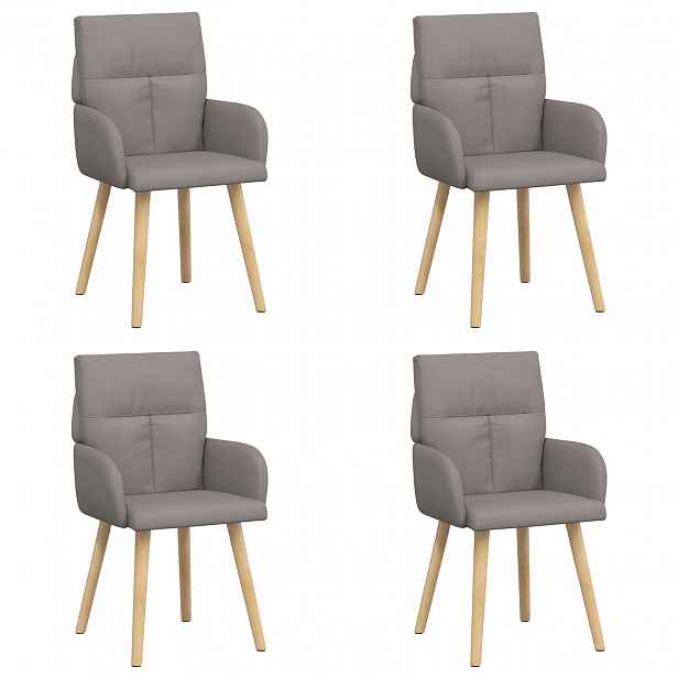 vidaXL Jídelní židle 4 ks Textil Taupe 60 x 56 x 93 cm