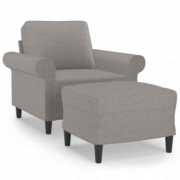 vidaXL Křeslo s podnožkou světle šedé 60 cm textil