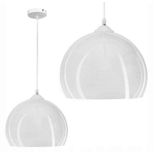 Závěsná Led stropní lampa bílá kulatá E27