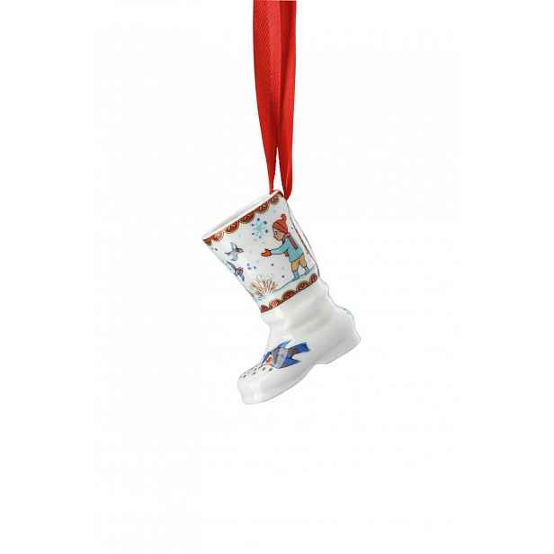 Rosenthal porcelánová Mini botička motiv Děti a ptačí krmítko, Vánoční dárky, 5,2 cm