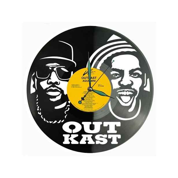 Out Kast Vinyl Nástěnné hodiny Vinylová deska Unikátní dekorace pro fanoušky Mu