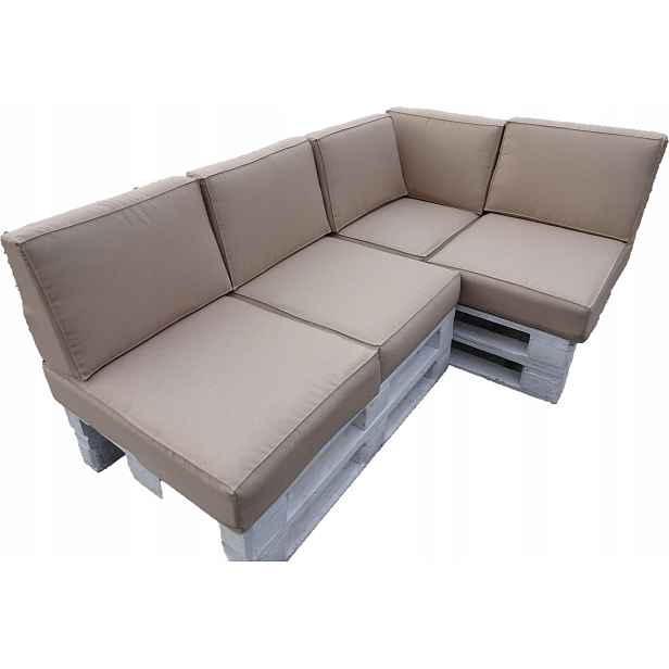Polštáře na dvě Euro- Palety kpl 9 ks sedák 80 X 60 Silver Cappuccino