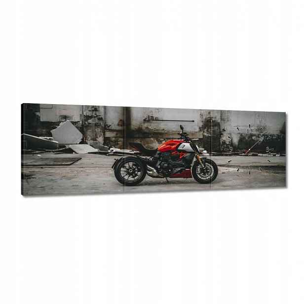 Hodiny 120x40 Červené Ducati Motocykl