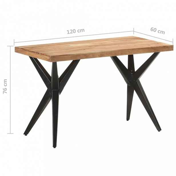 Jídelní stůl masivní dřevo / ocel akácie 120x60x76 cm