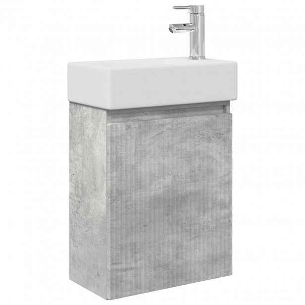 vidaXL Koupelnová skříňka s baterií Betonově šedá 45,5 x 22,5 x 84 cm