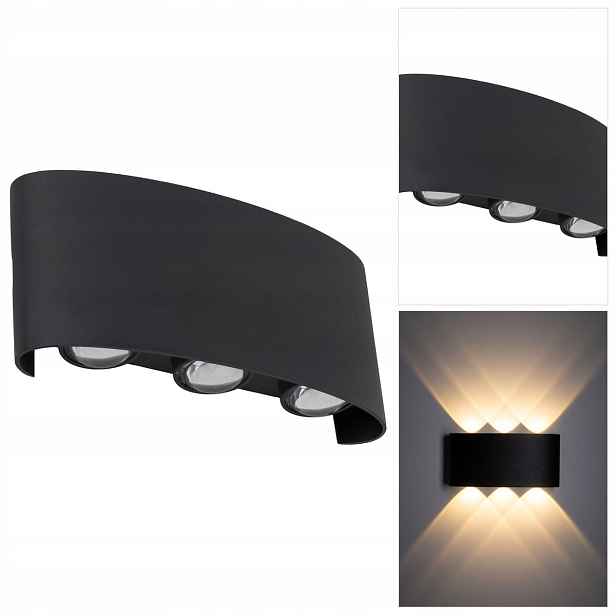 Černé nástěnné svítidlo Arrow Led teplé světlo do zahrady Tk Lighting