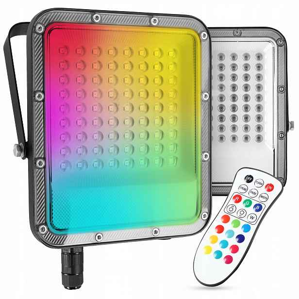 Halogenový reflektor Led reflektor 50W Rgb 6500K Venkovní IP65 Dálkový Ovladač