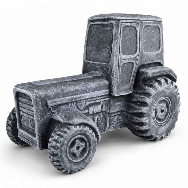 Pokladnička Traktor keramická velká 21 cm Polský výrobek Ruční práce šedá