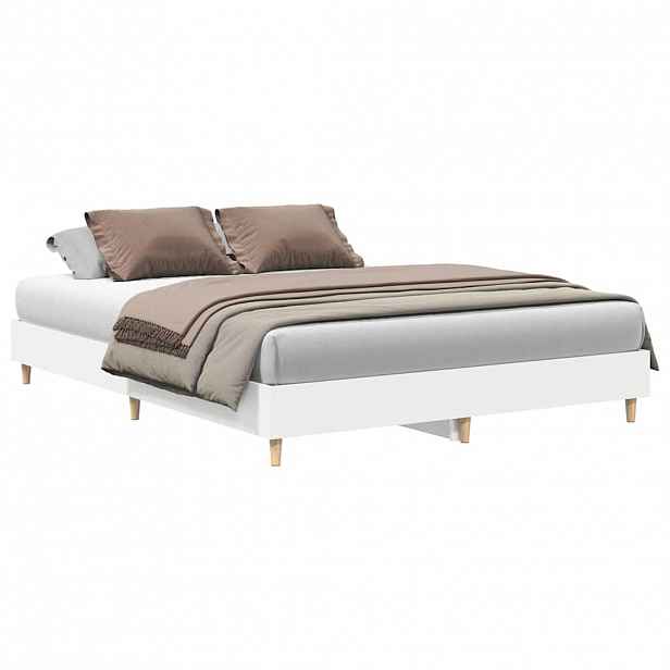 vidaXL Rám postele bez matrace bílý 150x200 cm Dřevěné konstrukce