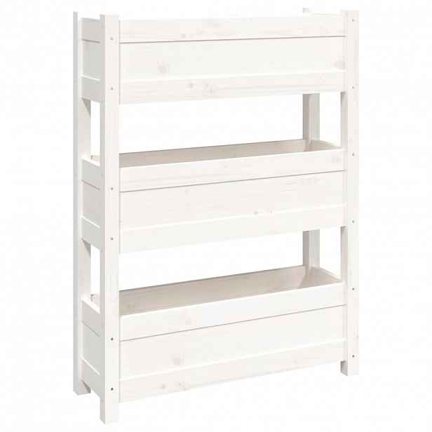vidaXL Truhlík bílý 77 x 25 x 104,5 cm masivní borové dřevo