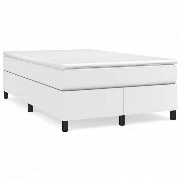 vidaXL Rám postele s boxspringem bílý 120 x 200 cm umělá kůže