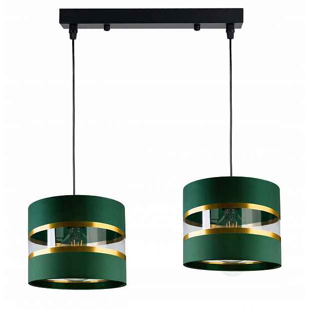 Závěsná Lampa Zwis lustrová Abažur Zelená 2xE27