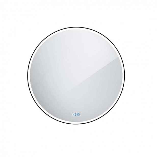 Nimco - Zrcadlo s LED osvětlením, průměr 80 cm, dotykový senzor, černá ZPC 28002RVX-90