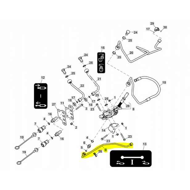 Olejový kabel 1023E John Deere LVA22055