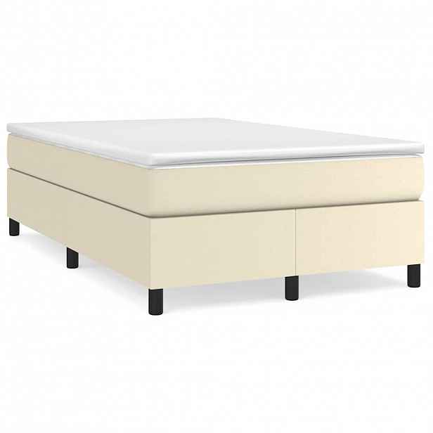 vidaXL Rám postele s boxspringem krémový 120x200 cm umělá kůže